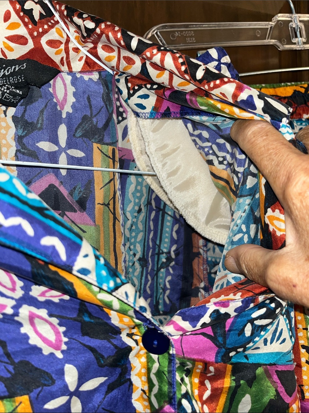 Multicolor Patchwork Bermuda Shorts - Bold Summer Print - Picture 4 of 6